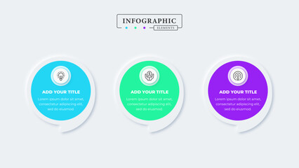 Creative business infographic template with 3 steps or options
