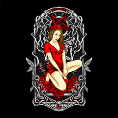 sexy nurse illustration for t shirt design and other