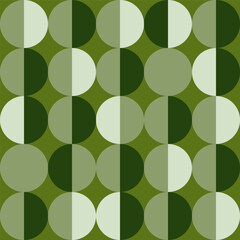 Pattern Retro 70s half circles emerald green