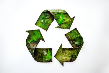 recycling grass icon on a white background generative AI