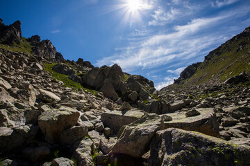 Summer landscape in Aiguestortes and Sant Maurici National Park, Spain