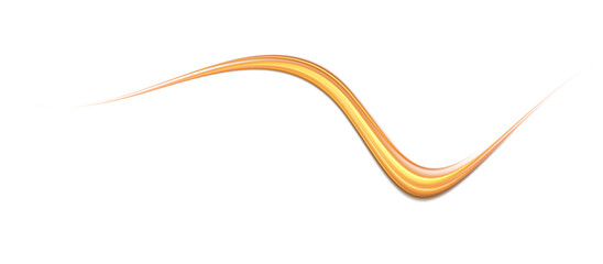 Abstract golden light lines of speed movement. Light everyday glowing effect. Semicircular wave. Light trail curve swirl. Neon lines of speed and fast wind. Optical fiber incandescent. Golden glowing.