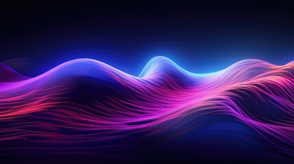 Neon Waves Background, Generative Ai