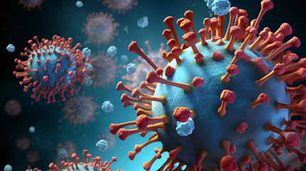 Fototapeta na wymiar Influenza flu virus