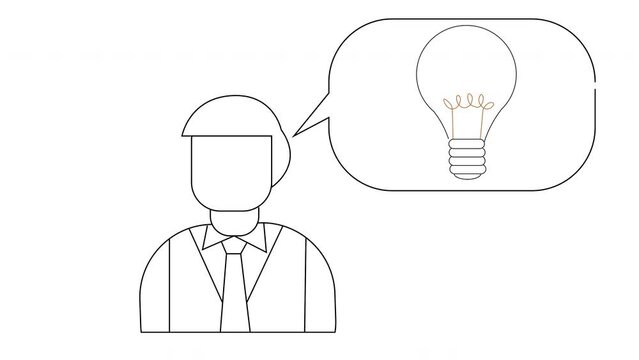 Animated sketch of a man and a light bulb