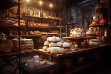 Gordijnen Old bakery shop © pavlofox