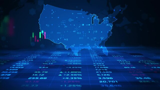 USA stock market and economic business growth