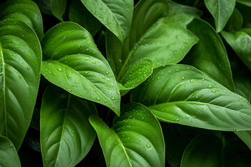 Green leaves close-up. Background from plants