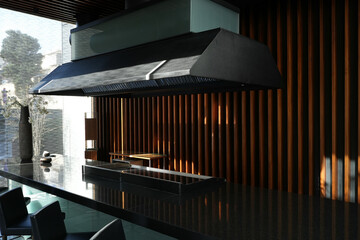 Restaurant table with air extractor fan