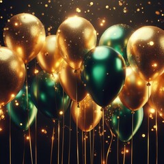 black and gold balloons for happy birtday party
