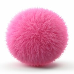 A pink wool ball isolated, generated by AI. - obrazy, fototapety, plakaty