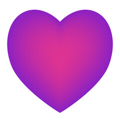 Vector gradient violet heart glowing isolated on white background