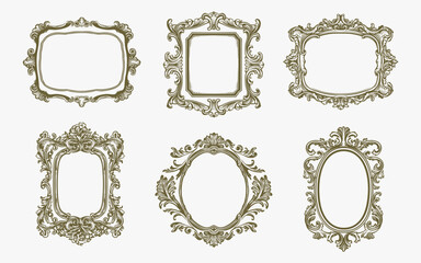 Vintage ornamental label frames. Decorative frames and borders backgrounds vintage design elements