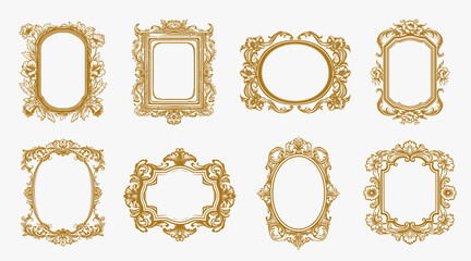 Vintage ornamental label frames. Decorative frames and borders backgrounds vintage design elements
