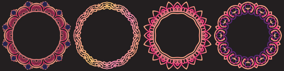 border design art frame elements set.