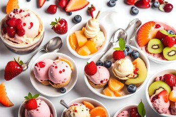 ice with fruits and berry