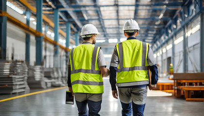 HSE officers under inspection, health and safety audit concept