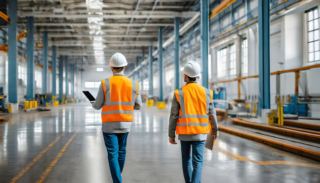 HSE officers under inspection, health and safety audit concept