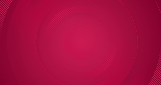 4k dark red maroon gradient seamless looped animated background. 3d circle rings minimal animation with halftone lines pattern. Blank elegant universal sale frame. Digital soft geometric dark stripes