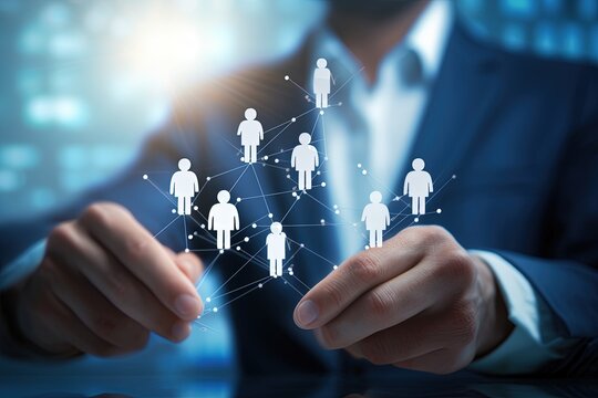 Businessman Analyzing Data Company Growth Projection Long Term Growth Strategy Human Management Visionary