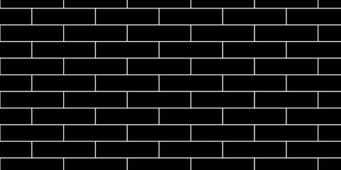 Black brick background texture. Black and white background wall brick.	