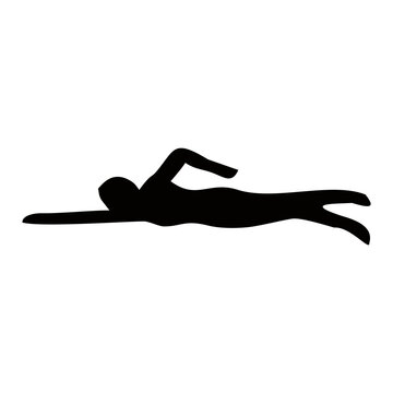 recommend clip art: silhouette of a sequence of swimming steps