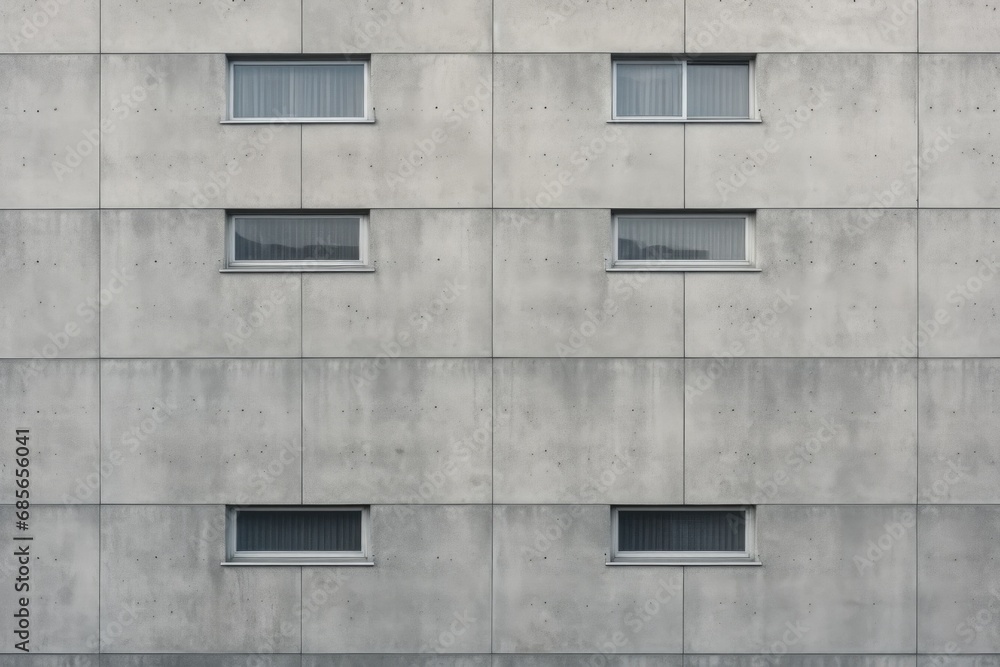 Poster a building with a multitude of windows, suitable for various uses
