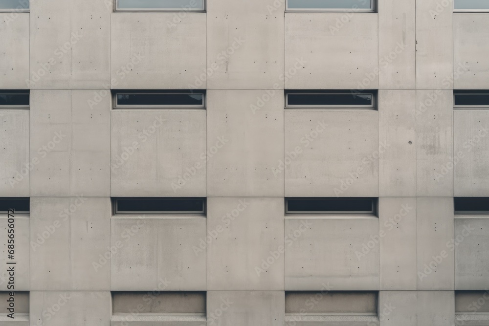Poster a man stands in front of a building with windows. this image can be used to depict concepts such as 