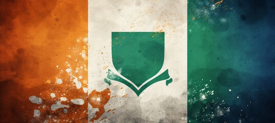 Breathtaking aerial view of the iconic irish flag elegantly adorning the scenic background