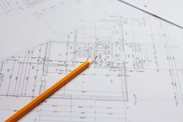 architectural plans. construction site