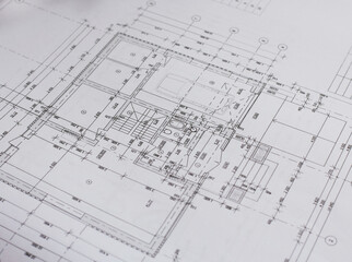 architectural plans. construction site