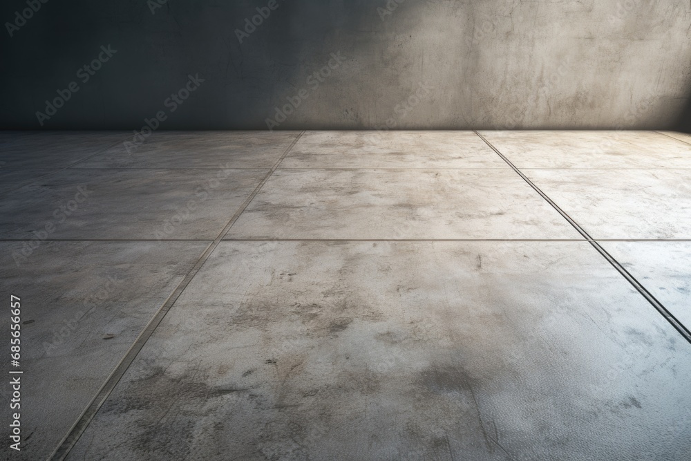 Poster a simple room with a concrete floor and a window. perfect for interior design projects or architectu