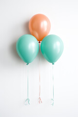 Pastel Balloons Against a Clean White Background