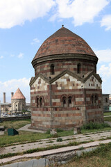Fototapeta na wymiar Emir Saltuk Tomb, the Seljuk period, was built in the 12th century. Emir Saltuk Tomb is one of the oldest shrines in Turkey. Erzurum, Turkey.