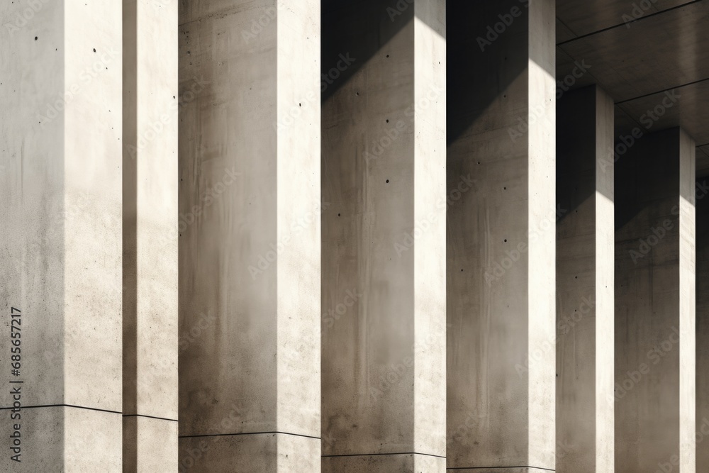 Poster a row of concrete pillars in a building. suitable for architectural designs and construction concept