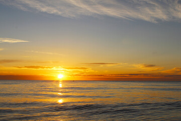 natural background of a beautiful sunrise on the sea
