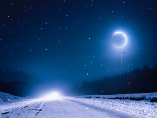 Naklejka premium snow covered road