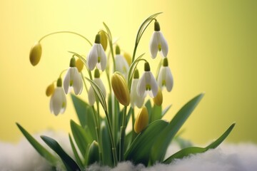 A close-up view of a bunch of flowers covered in snow. This image can be used to depict the beauty and resilience of nature in winter.