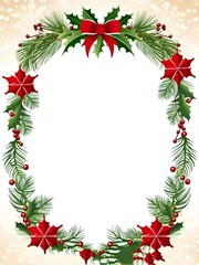 Fototapeta na wymiar floral christmas frame 