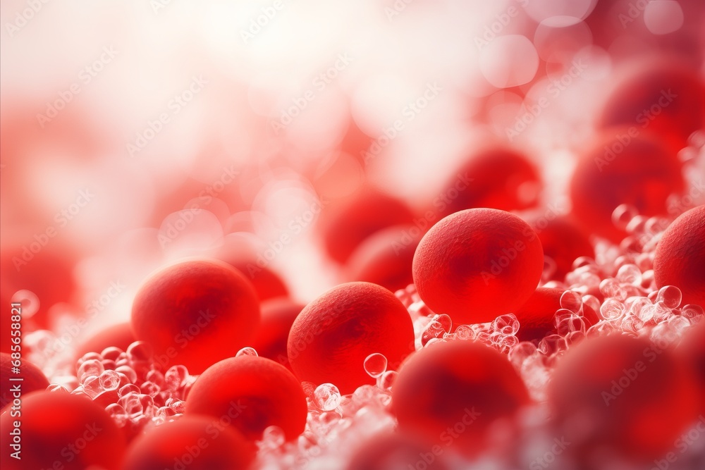 Poster abstract background of blood cells in the bloodstream with copy space for text placement