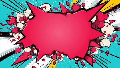 Dynamic pop art abstract background with playful comic art illustration and text space