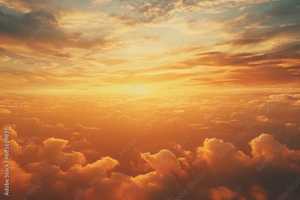Aufkleber a captivating image of the sun setting over a breathtaking cloudy sky. perfect for adding a touch of