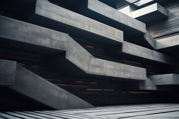 A picture of a building featuring concrete stairs and a skylight. This image can be used to represent modern architecture or as a background for urban-themed designs.