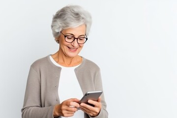 senior woman using mobile phone
