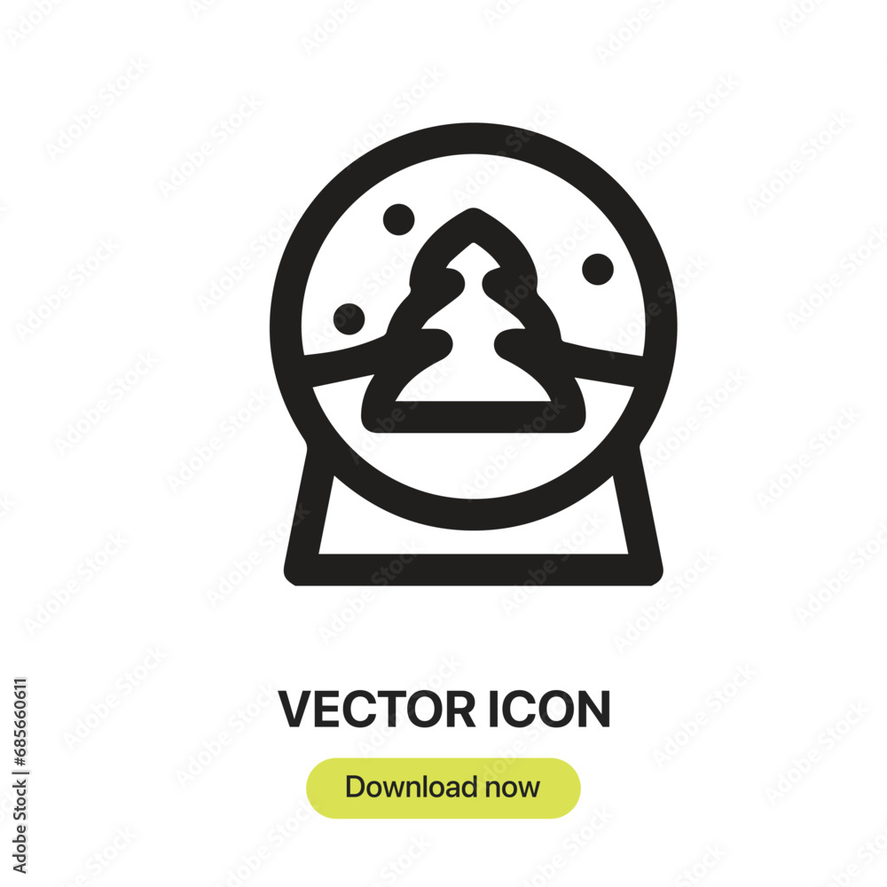 Poster snow globo icon vector. linear-style sign for mobile concept and web design. snow globo symbol illus