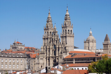 Fototapeta premium Santiago de Compostela (Galicia). Facade of the Obradoiro of the cathedral of Santiago de Compostela.
