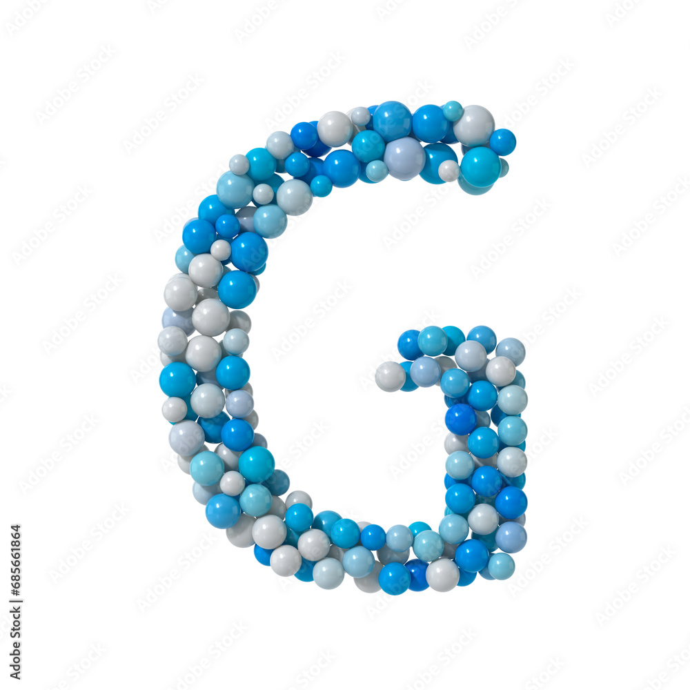 Poster multicolored particle sphere style alphabet 