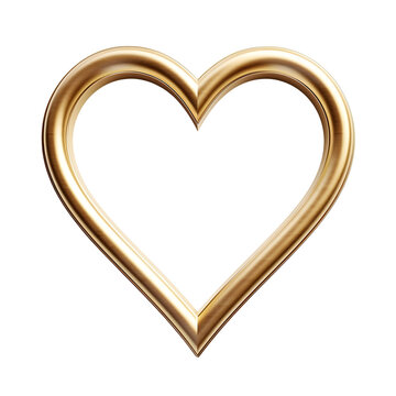 Stylish heart-shaped gold frame circled by heart shapes, ideal for weddings and engagements