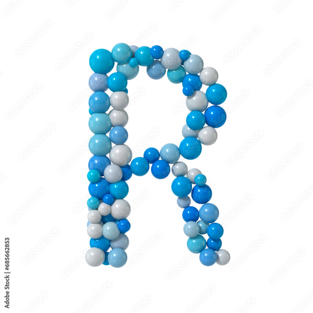 Poster multicolored particle sphere style alphabet 