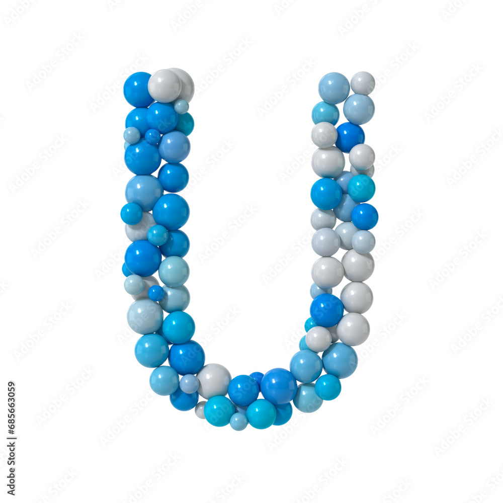 Poster multicolored particle sphere style alphabet 